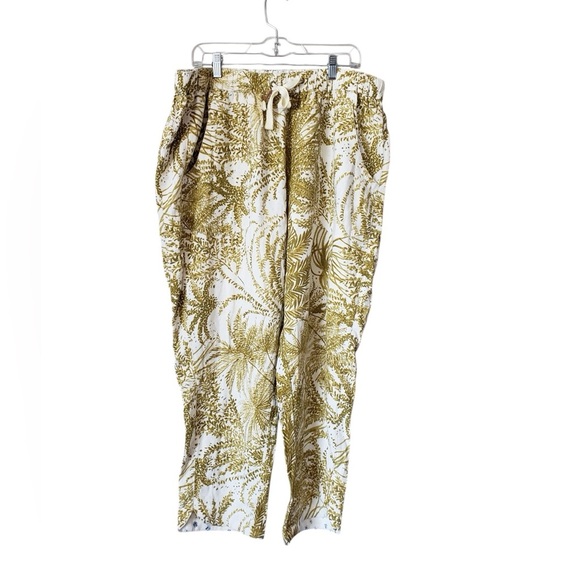 Pilcro Gold and Cream Women's Trousers New no Tags linen blend - Picture 7 of 9